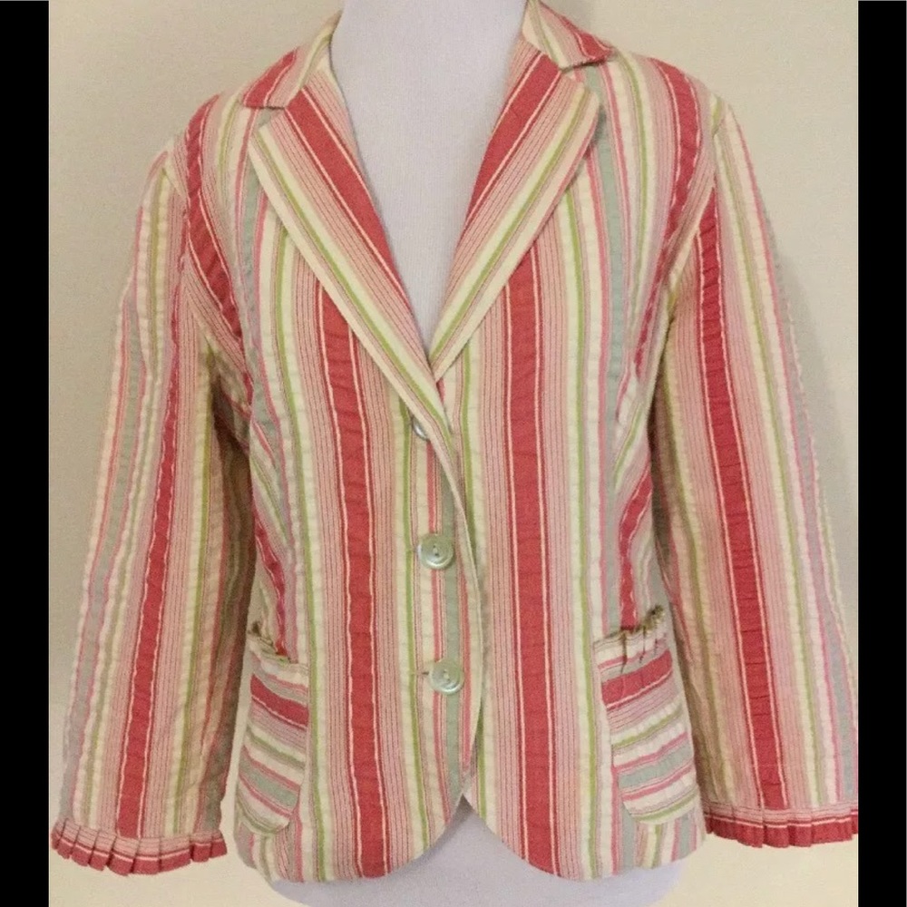 CAbi striped seersucker jacket size 6